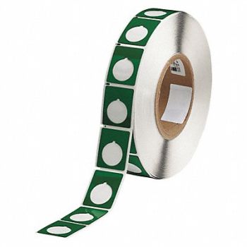BRADY Label Green Glossy Polyester 1-13/64 W, 2RGY9