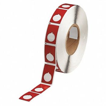 BRADY Label Red Glossy Polyester 1-13/64 in W, 2RGZ2