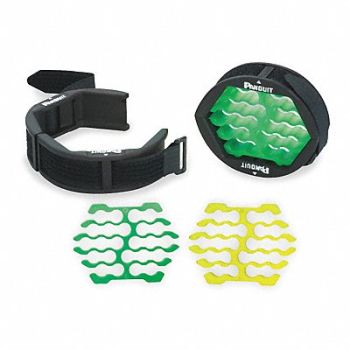 PANDUIT Cable Organizer Black/Green/Yellow, 2RLH4