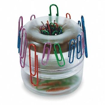 OFFICEMATE Paper Clip Dispenser Clear Plastic, 2RLK8