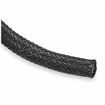 TECHFLEX Braided Sleeving 2.000 in 5 ft Black, 2RMA8