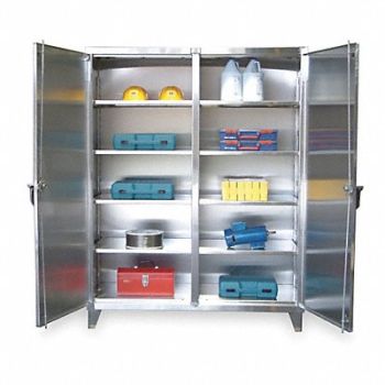 STRONG HOLD Strg Cab 78 x72 x24 Silver 8Shlv, 2RNE3