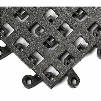 WEARWELL Interlock Drainage Mat Blck 18 x18 PK10, 2RPR8