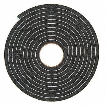 GRAINGER APPROVED Foam Seal 10 ft 1/2 in W Black PVC, 2RRF1