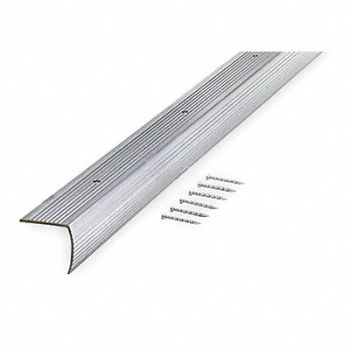 GRAINGER APPROVED Stair Edging Silver 36in W Aluminum, 2RRW3