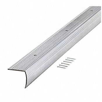 GRAINGER APPROVED Stair Edging Silver 96in W Aluminum, 2RRW5