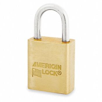 AMERICAN LOCK Keyed Padlock 3/4 in Rectangle Gold, 6DPY3