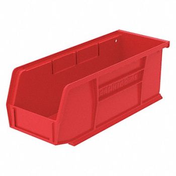 AKRO-MILS F8685 Hang and Stack Bin Red Plastic 4 in, 2RV94