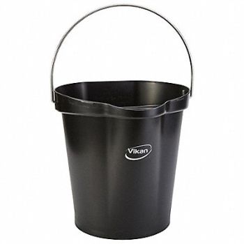 VIKAN F8439 Hygienic Bucket 3 1/4 gal Black, 2RVY8