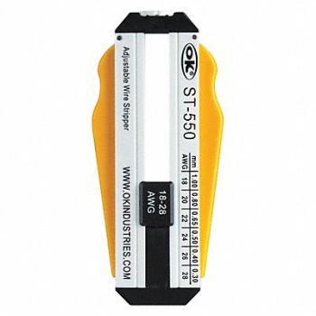 OK INDUSTRIES Adjustable Wire Stripper 18-28 AWG, 2RZR6