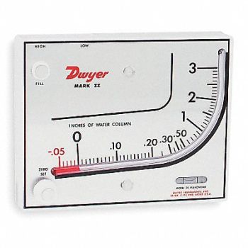 DWYER K4725 Manometer Inclined Vertical 3in wc Red, 2T650