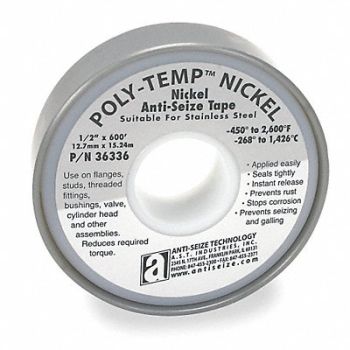 ANTI-SEIZE TECHNOLOGY Anti-Seize Tape 3/4 W Gray, 2TE45