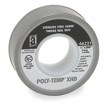 ANTI-SEIZE TECHNOLOGY Thread Sealant Tape 1/2 W Gray, 2TE52