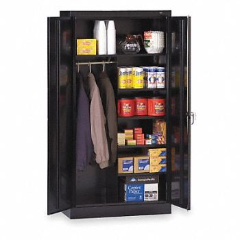 TENNSCO Combo Wardrobe Cabinet 72 H 36 W Black, 2TER9