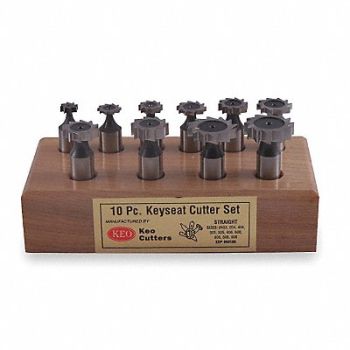 KEO Keyseat Cutter Set 10 PC HSS Stag, 2TFW8