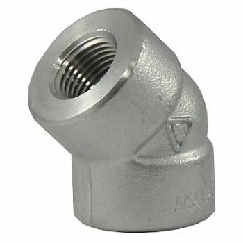 GRAINGER APPROVED 45 Elbow 304 SS 1 in FNPT Class 3000, 2UA65