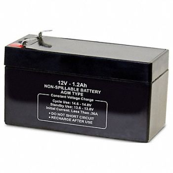 GRAINGER APPROVED Battery 12VDC 1.2Ah 0.187 Faston, 2UKG9