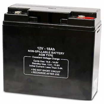 GRAINGER APPROVED Battery 12VDC 17Ah 0.197 Dia Tab, 2UKH6
