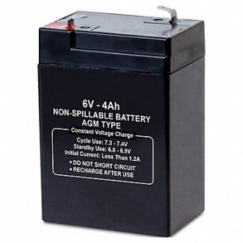 GRAINGER APPROVED Battery 6VDC 4Ah 0.187 Faston, 2UKJ2