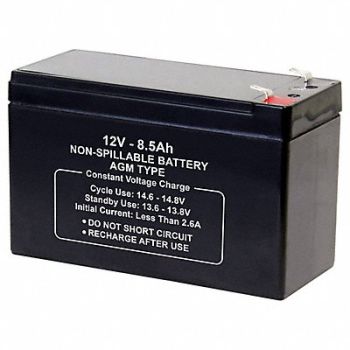 GRAINGER APPROVED Battery 12VDC 8.5Ah 0.187 Faston, 2UKK2