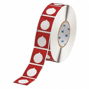 BRADY Push Button Label Red Polyester, 2UPH9