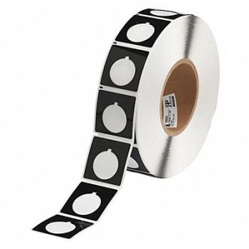 BRADY Push Button Label Black Polyester, 2UPJ3