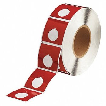 BRADY Push Button Label Red Polyester, 2UPJ4