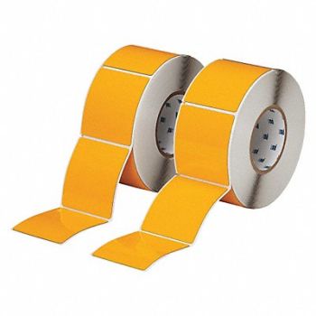 BRADY Label Yellow Glossy Polyester 3 in W, 2UPP8