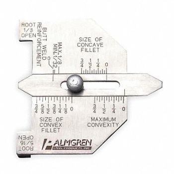PALMGREN Butt/Fillet Weld Gauge SS 1/32 in, 2UPX3