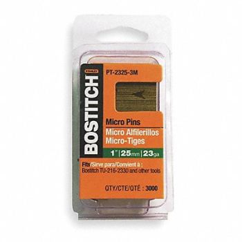 BOSTITCH Headless Pin 23 ga 1-3/16 In PK3000, 2UV96