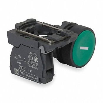 SCHNEIDER ELECTRIC H7075 Non-Illum Push Button 22mm 1NO Green, 2UYZ8
