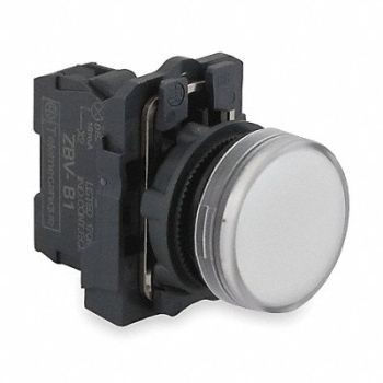 SCHNEIDER ELECTRIC Pilot Light LED White 22mm 110-120VAC, 2UZC2