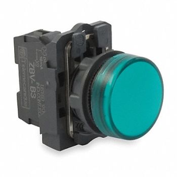SCHNEIDER ELECTRIC Pilot Light LED Green 22mm 24VAC/DC, 2UZC3