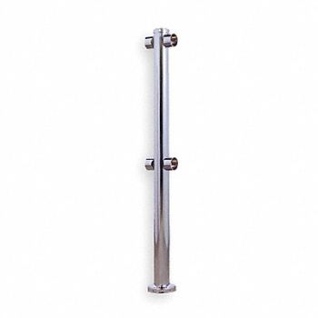 TURNSTILE Center Post Brushed Chrome, 2VAX8