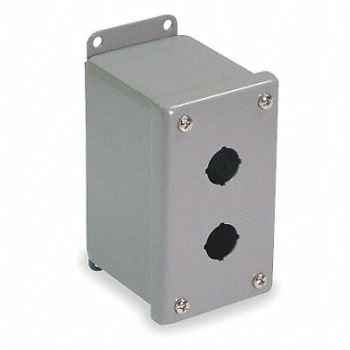 WIEGMANN Pushbutton Enclosure 22mm 2 Holes Steel, 2VB60