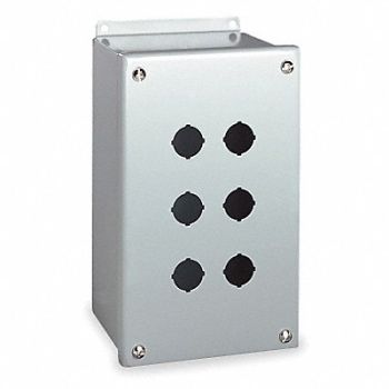 WIEGMANN Pushbutton Enclosure 22mm 6 Holes Steel, 2VB63