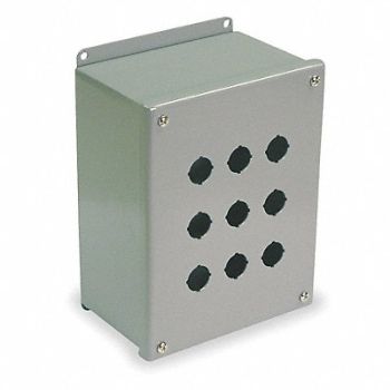 WIEGMANN Pushbutton Enclosure 22mm 9 Holes Steel, 2VB64