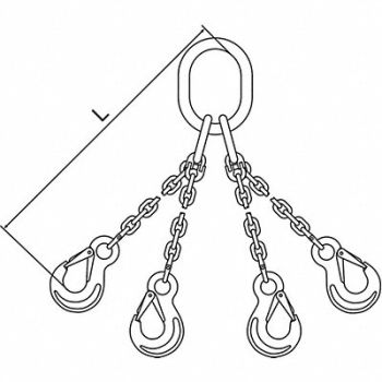 PEWAG Chain Sling G63 QOS Stainless Stl 5 ft L, 2VCW2