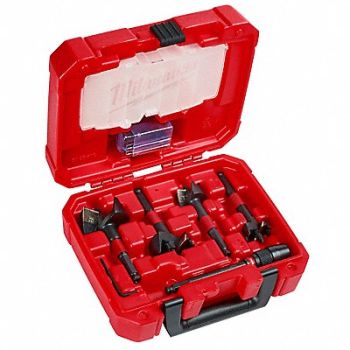 MILWAUKEE Self Feed Drill Set 5pc Carbon Steel, 2VFZ7