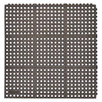 NOTRAX Interlock Drainage Mat Black 3 ft.x3 ft., 2VJ47