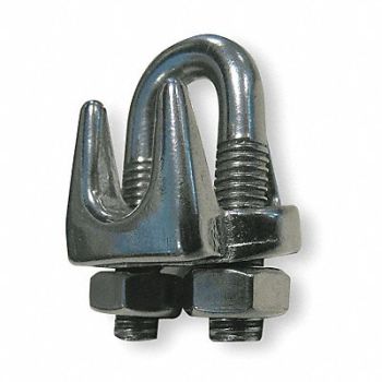 DAYTON Wire Rope Clip U-Bolt 3/8 In 304 SS, 2VKH7