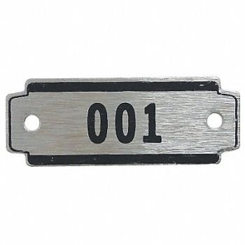 GRAINGER APPROVED NmbPlt 51 to 100 Slvr w/Blk Letter PK50, 2VUW2