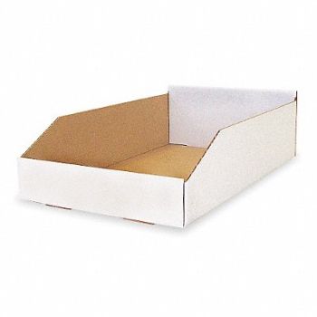 PACKAGING CORPORATION OF AMERICA Corr Shelf Bin White Cardboard 4 3/4 in, 2W255