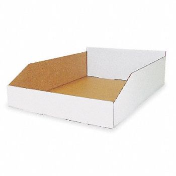 PACKAGING CORPORATION OF AMERICA Corr Shelf Bin White Cardboard 4 3/4 in, 2W256