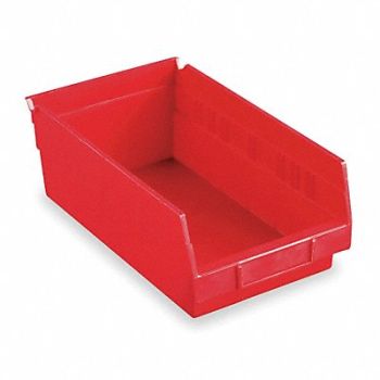AKRO-MILS F8464 Shelf Bin Red Indstr Grd Poly 4 in, 2W329