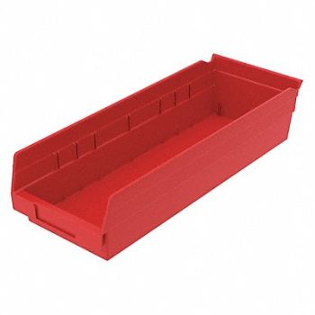 GRAINGER APPROVED Shelf Bin Red Indstr Grd Poly 4 in, 48WG83