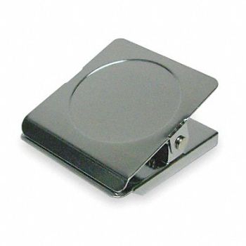 GRAINGER APPROVED Magnetic Clip 1-3/4 In Metal Silver PK2, 2WFW5