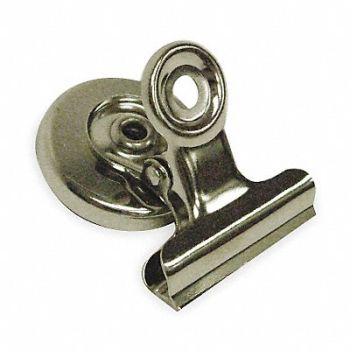 GRAINGER APPROVED Magnetic Bulldog Clip 1In Slvr PK2, 2WFW6