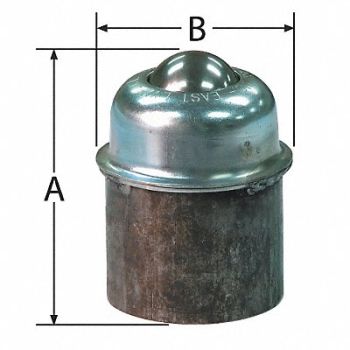 ASHLAND CONVEYOR Ball Transfer Threaded Pipe 1-1/2 Ball D, 2WHD3