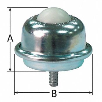 ASHLAND CONVEYOR Ball Transfer Threaded Pipe 1-1/2 Ball D, 2WHD6